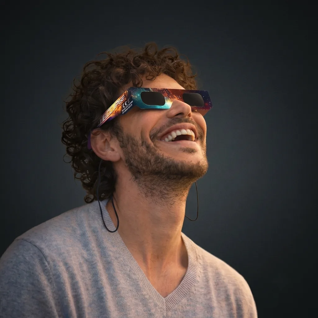 Lunettes d'éclipse avec cordon tour de cou, pour toute la famille