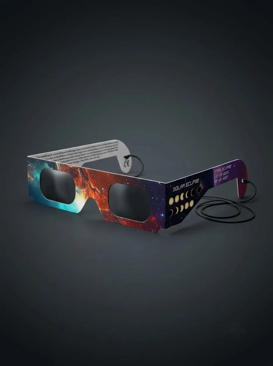 Lunettes d'éclipse Helioclipse certifiées ISO 12312-2, emballées individuellement